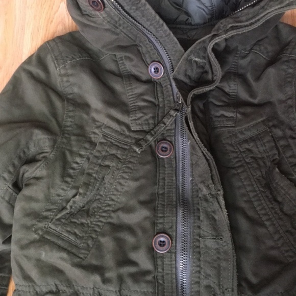 abercrombie kids Basin Mountain Green Winter Coat with Fur Hood Size S - Picture 7 of 9